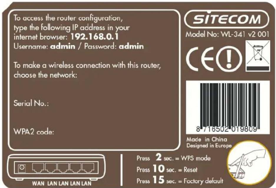 SITECOM WL-366 - Back label - 1