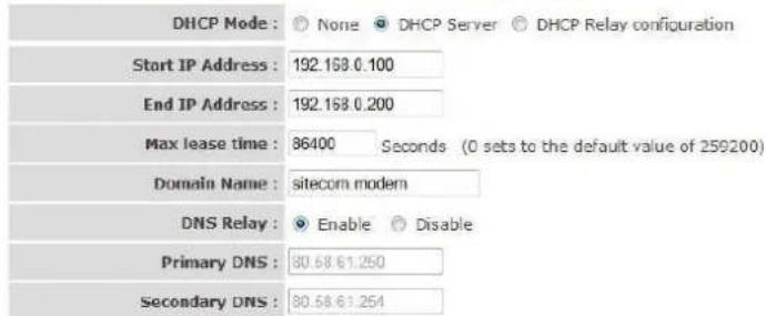 SITECOM WLM-2600 - DHCP Settings - 1