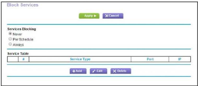 NETGEAR R6250 - To block services: - 1