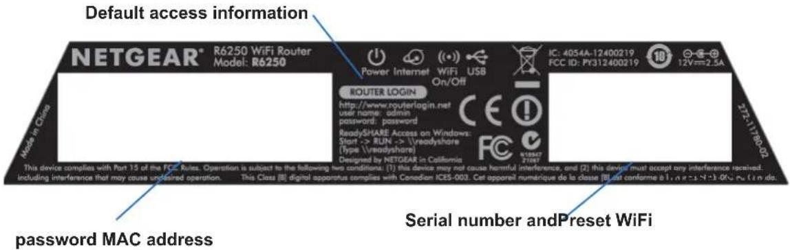 NETGEAR R6250 - Label - 1