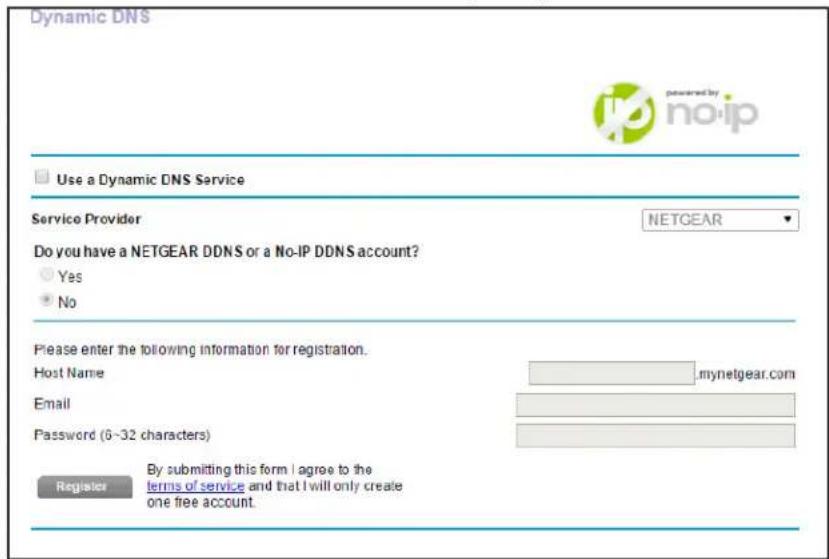 NETGEAR R6250 - To set up Dynamic DNS and register for a free NETGEAR account: - 1