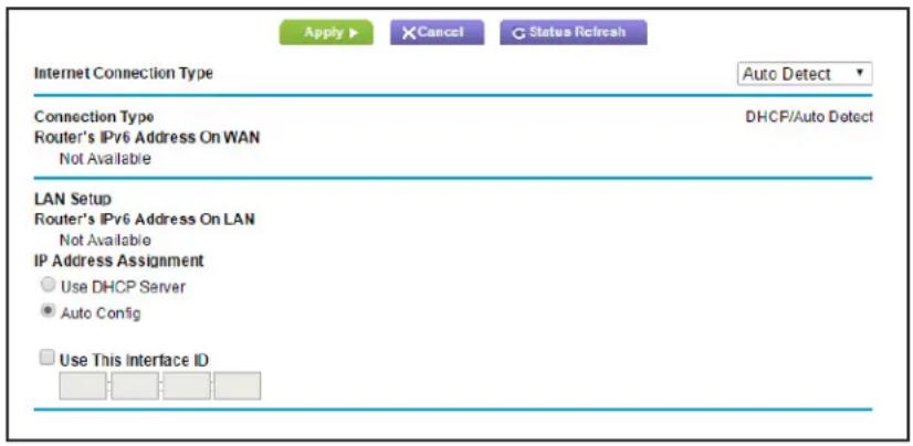 NETGEAR R6250 - To set up an IPv6 Internet connection through auto detection: - 1