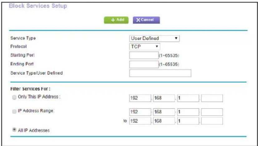 NETGEAR R6250 - Service Type Port IP - 1