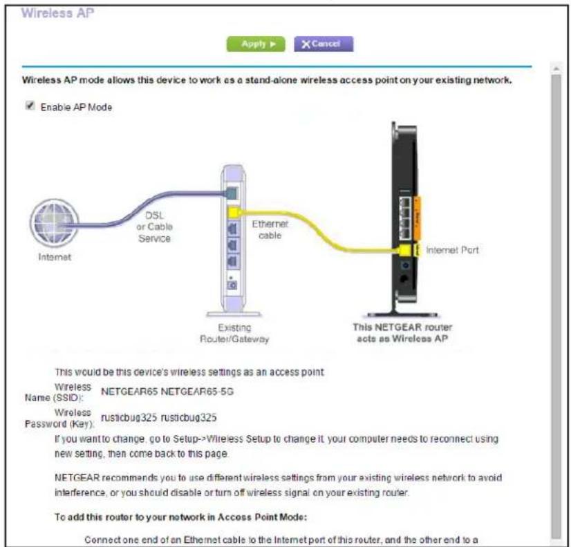 NETGEAR R6250 - To set up the router as an AP: - 2