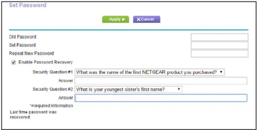 NETGEAR R6250 - Select Advanced > Administration > Set Password. - 1