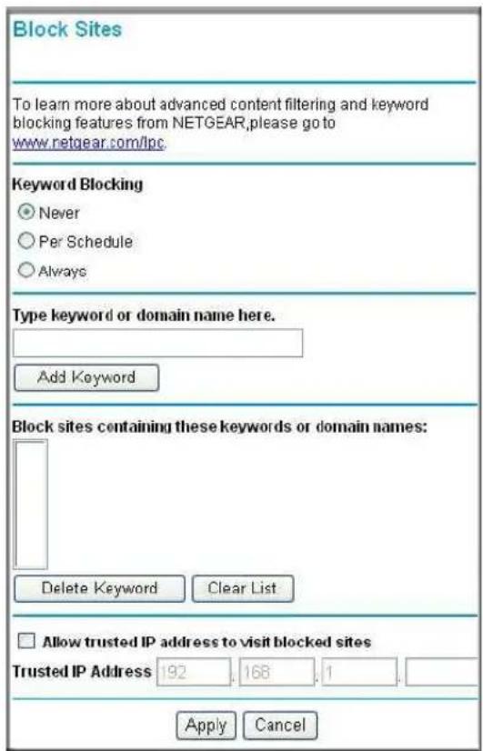 NETGEAR WNR2200 - Blocking Access to Internet Sites - 1