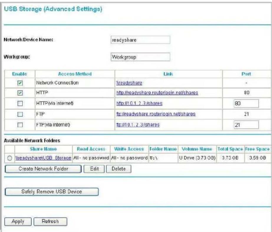 NETGEAR WNR2200 - Configuring USB Storage Advanced Settings - 1