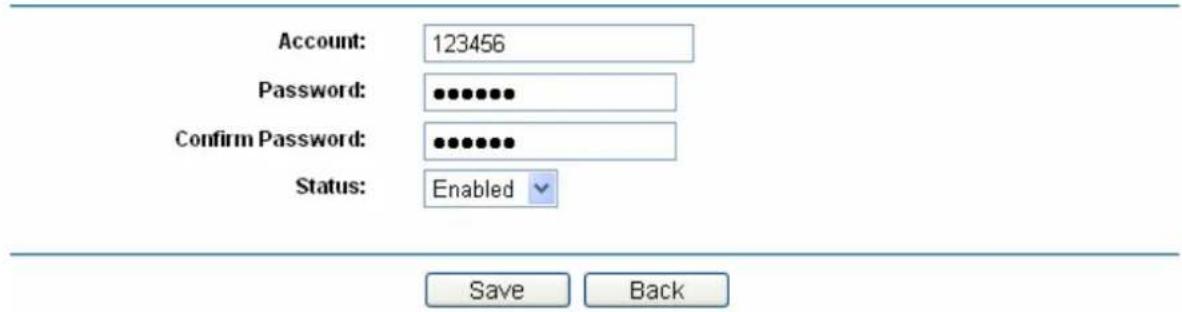 TP-LINK SafeStream TL-R600VPN - To add/modify a PPTP Account rule: - 1