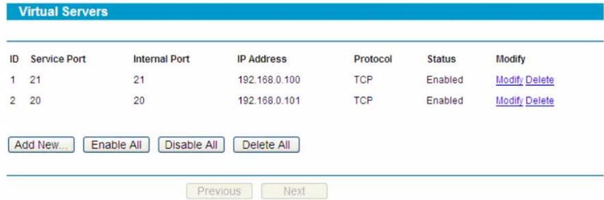 TP-LINK SafeStream TL-R600VPN - Virtual Servers - 1