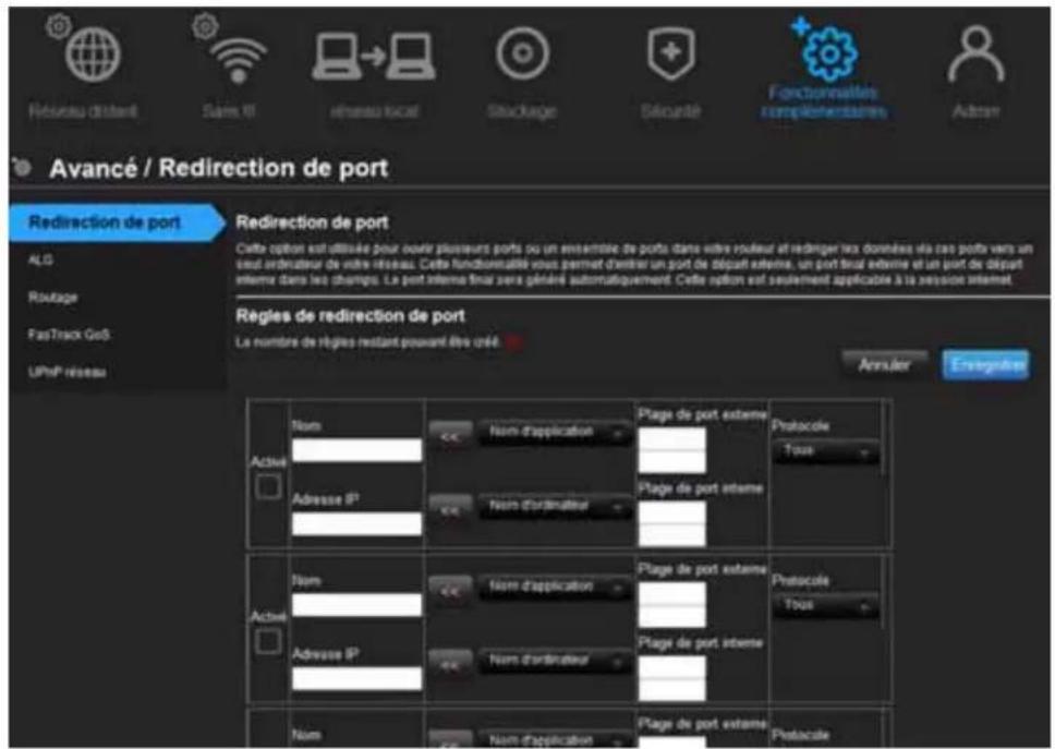 WESTERN DIGITAL My Net N750 - Pour créer des règles de redirection de port : - 1