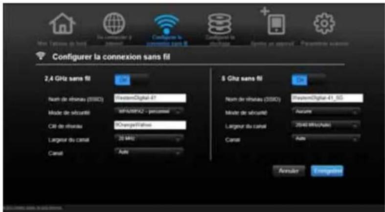 WESTERN DIGITAL My Net N750 - Pour configurer les paramètres basiques de la connexion sans fil : - 1
