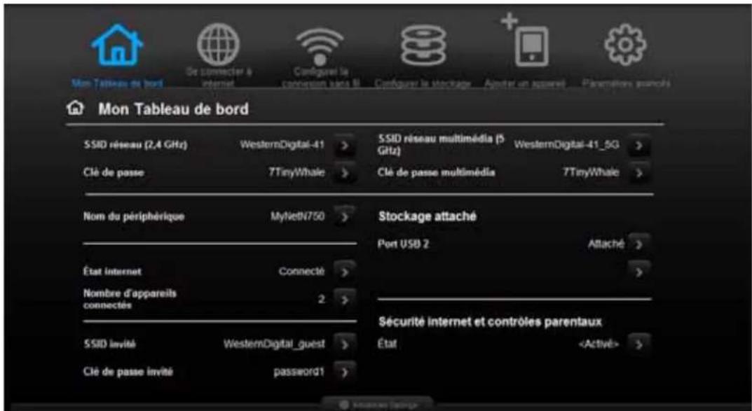 WESTERN DIGITAL My Net N750 - Révision des paramètres actuels - 2
