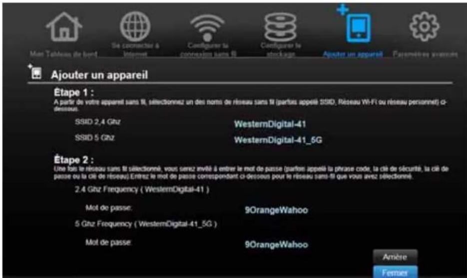 WESTERN DIGITAL My Net N750 - Pour connecter un appareil qui n'est pas équipé du WPS : - 1