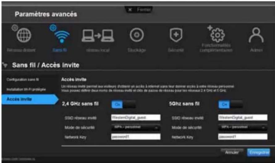 WESTERN DIGITAL My Net N750 - Pour activer l'accès invité : - 2