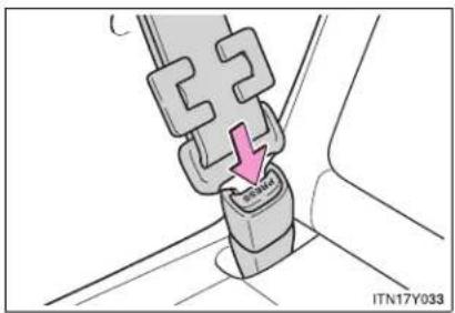 TOYOTA Avensis (2012) - Removing a child restraint system installed with a seat belt - 1