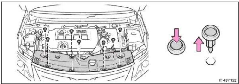 TOYOTA Avensis (2012) - ■ Removing the engine compartment cover - 1