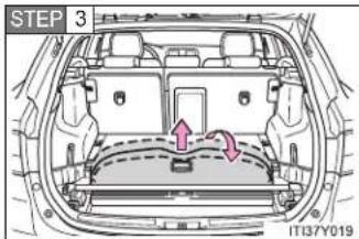 TOYOTA Avensis (2012) - ■ Stowing the luggage cover (vehicles without deck rail) - 3