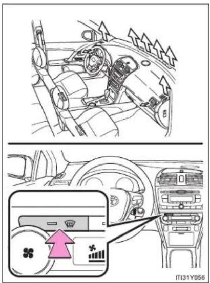 TOYOTA Avensis (2012) - Defogging the windshield - 1