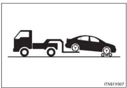 TOYOTA Avensis (2013) - Towing with a wheel-lift type truck from the rear - 1