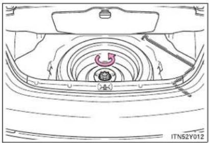 TOYOTA Avensis (2013) - Taking out the spare tire - 1