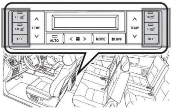 TOYOTA Land Cruiser (2013) - Seat heaters and ventilators - 2
