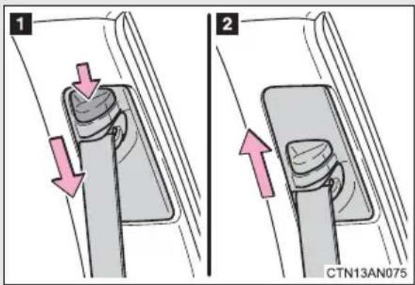 TOYOTA RAV4 (2011) - ■Adjusting the height of the belt (front seats) - 1