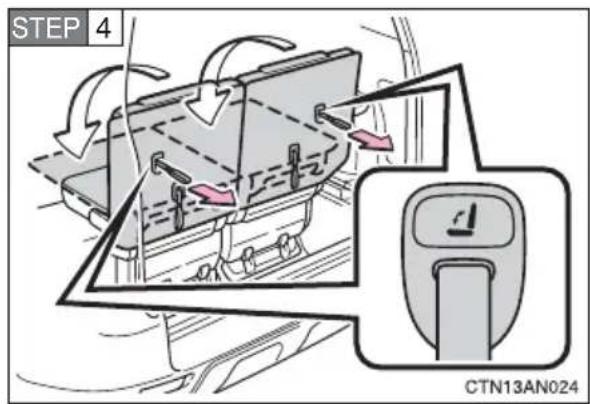 TOYOTA RAV4 (2011) - STEP 3 Lower the head restraint to the lowest position. (→P. 65) - 1