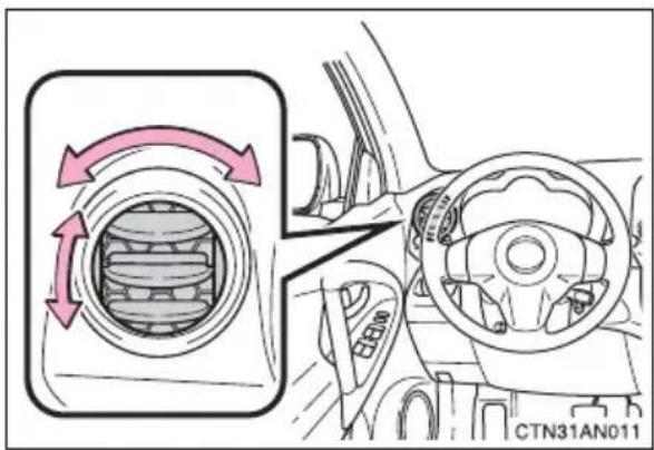 TOYOTA RAV4 (2011) - Adjusting the position of the air outlets - 2