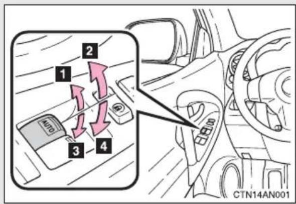 TOYOTA RAV4 (2011) - 1-4. Opening and closing the windows and moon roof Power windows - 1