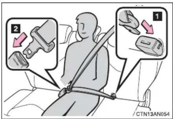 TOYOTA RAV4 (2011) - Second center seat belt - 1