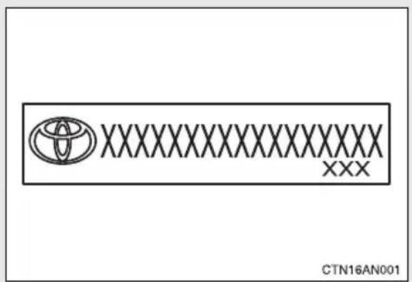 TOYOTA RAV4 (2011) - Theft prevention labels (U.S.A.) - 1
