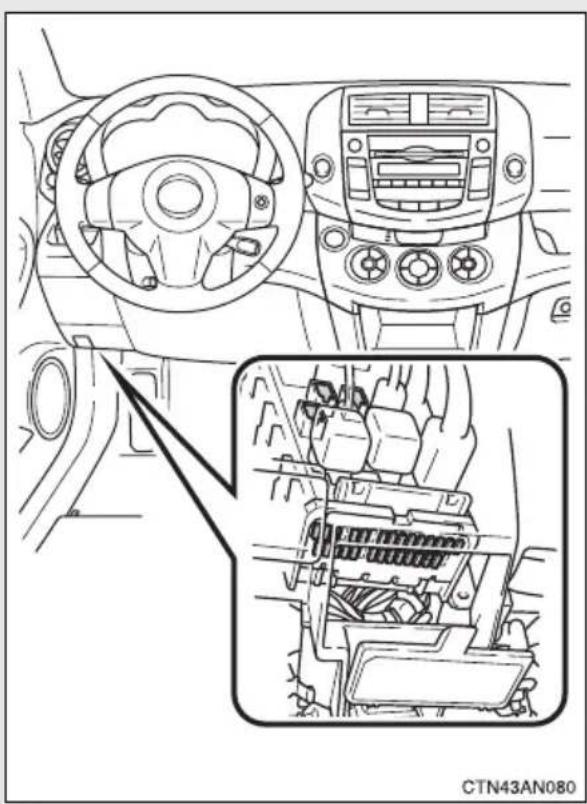 TOYOTA RAV4 (2011) - ▶ Under the instrument panel - 1