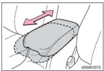 TOYOTA RAV4 (2013) - ■ When using the console box lid as an armrest (vehicles with slide function) - 1