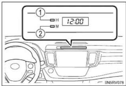TOYOTA RAV4 (2013) - The clock can be adjusted by pressing the buttons. - 1