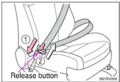 TOYOTA RAV4 (2013) - Fastening and releasing the seat belt (except for the rear center seat) - 1