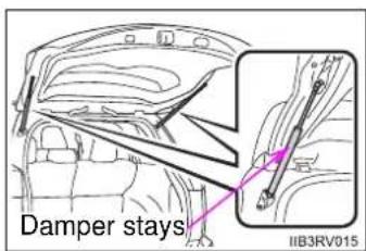 TOYOTA RAV4 (2013) - ■ Back door damper stays (vehicles without a power back door) - 1