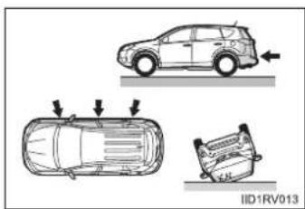 TOYOTA RAV4 (2013) - ■ Types of collisions that may not deploy the SRS airbags (SRS front airbags) - 1