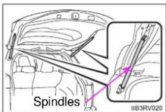 TOYOTA RAV4 (2013) - ■Back door spindles (vehicles with a power back door) - 1