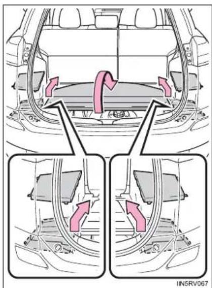 TOYOTA RAV4 (2013) - ■Stowing the rear cargo net (vehicles with the rear cargo net holders) - 1