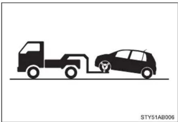 TOYOTA Yaris (2010) - Towing with a wheel lift-type truck from the front - 1