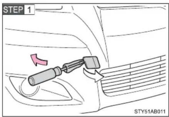 TOYOTA Yaris (2010) - Installing towing eyelet - 1