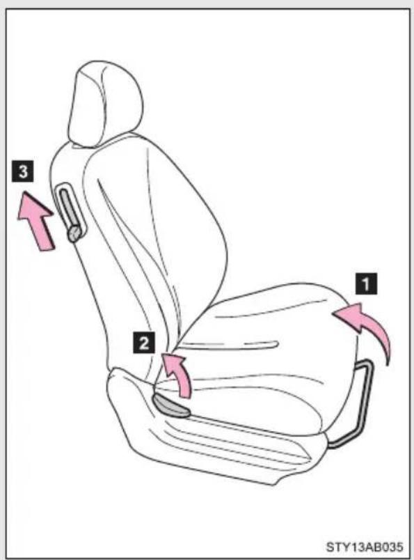 TOYOTA Yaris (2010) - 1-3. Adjustable components (seats, mirrors, steering wheel) Front seats - 2