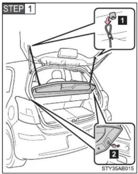 TOYOTA Yaris (2010) - ■Removing the luggage cover - 1