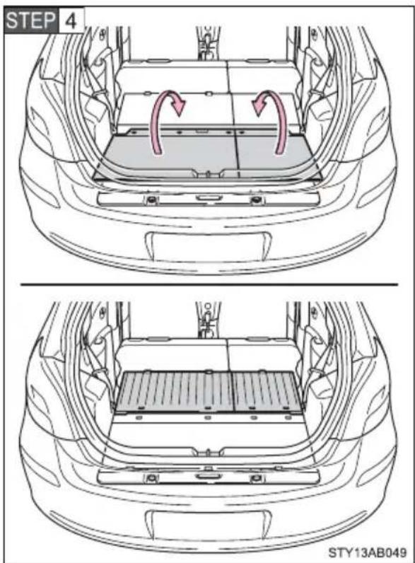 TOYOTA Yaris (2010) - ■Folding down rear seatbacks (split rear seats: type A) - 4