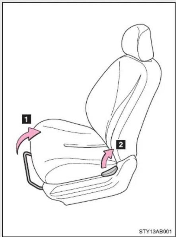TOYOTA Yaris (2010) - 1-3. Adjustable components (seats, mirrors, steering wheel) Front seats - 1
