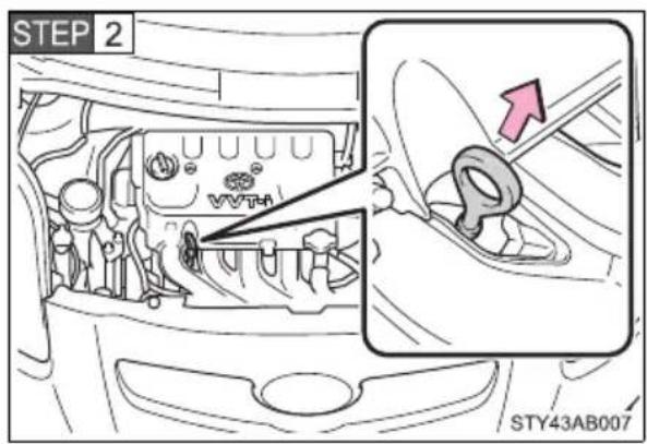 TOYOTA Yaris (2010) - - Checking the engine oil - 1