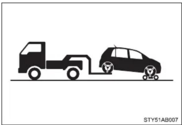 TOYOTA Yaris (2010) - Towing with a wheel lift-type truck from the rear - 1