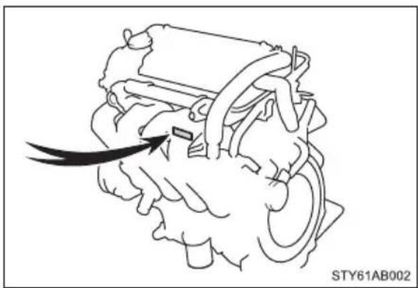 TOYOTA Yaris (2010) - Engine number - 1