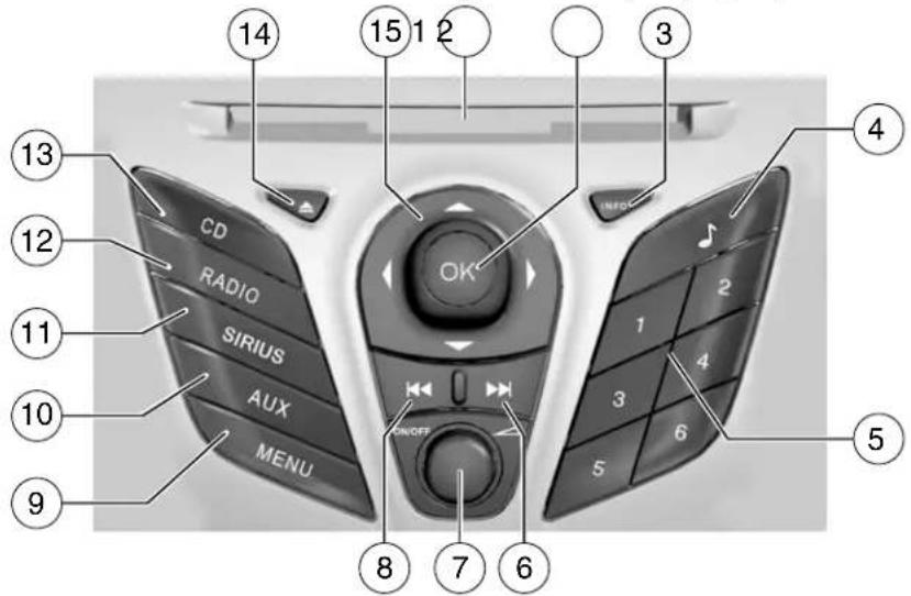 FORD Fiesta (2009) - AM/FM stereo or AM/FM stereo single CD/MP3 (if equipped) - 1