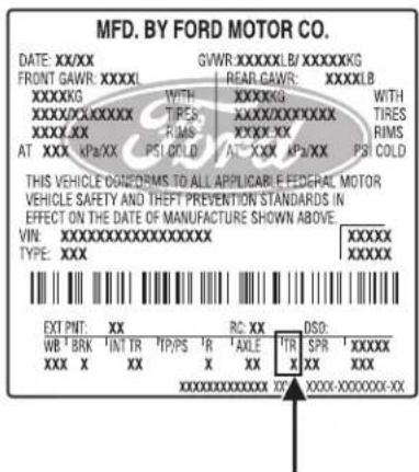 FORD Focus (2011) - TRANSMISSION CODE DESIGNATIONS - 1
